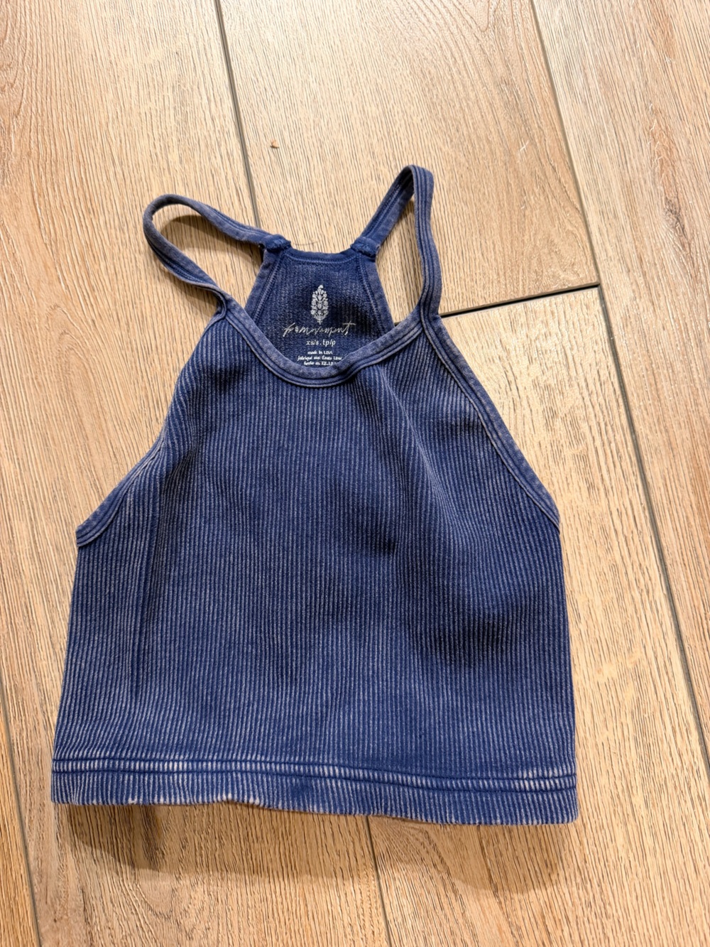 FP Movement by Free People Navy Ribbed Racerback Tank